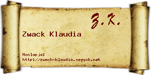 Zwack Klaudia névjegykártya